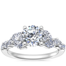 Romantic Pear and Round Diamond Twist Engagement Ring in 14k White Gold (1/2 ct. tw.)